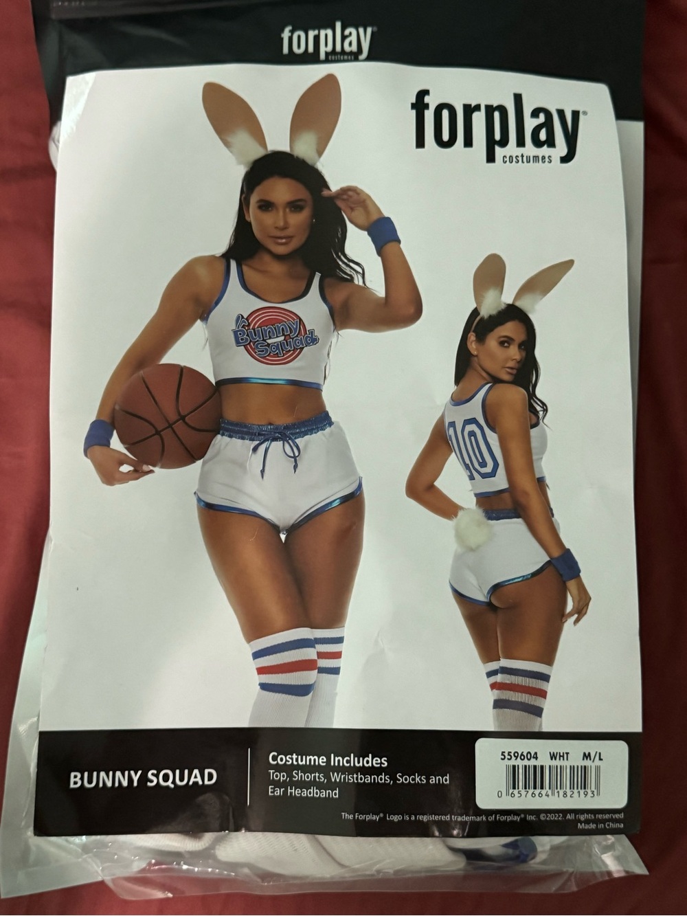 Forplay White and Blue Bunny Squad Athletic Costume